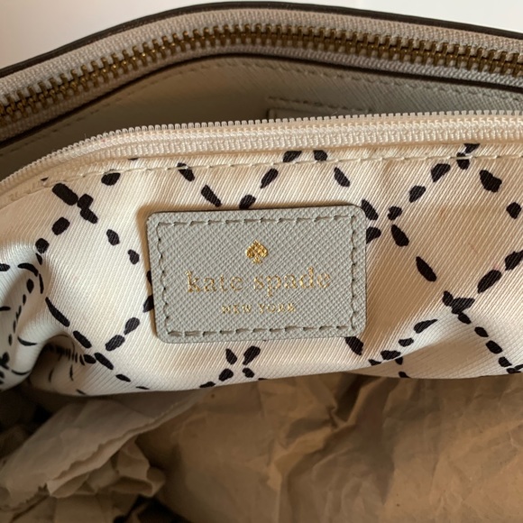 Kate Spade pebbled leather gray satchel/crossbody - Picture 4 of 8